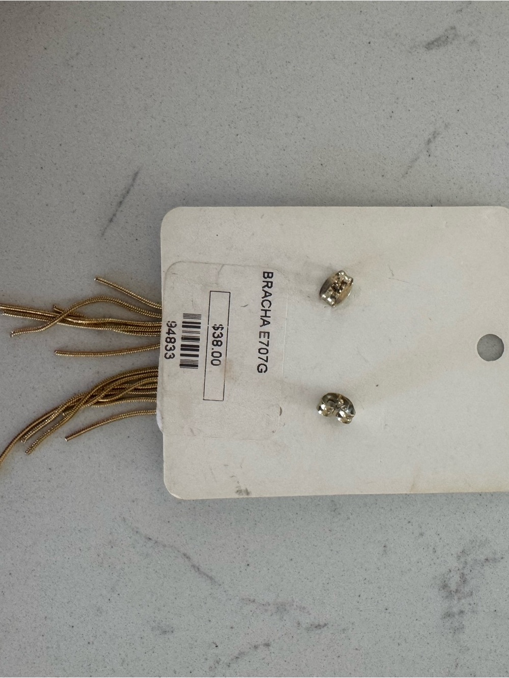 Bracha Gold Star Tassel Drop Earrings - Picture 3 of 4